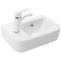 Раковина WeltWasser Aisbach 10100 L 37 10000004590 Белый глянец — фото 1, Мини-раковины