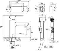 Смеситель для раковины Ravak Chrome CR 012.00 с гигиеническим душем Хром арт-X070092 — фото 3, Смесители для раковины