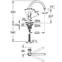 Смеситель для кухни Grohe BauClassic 31535001 Хром — фото 4, Смесители для кухни