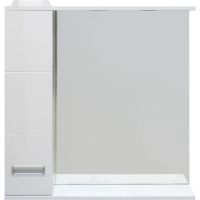 Зеркало со шкафом DIWO Дмитров 80 L СО-Дм04080-011Л с подсветкой Белое — фото 1, Мебель для ванной