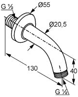 Кронштейн для верхнего душа Kludi Freshline 6235305-00 Хром — фото 2, Кронштейны для верхнего душа