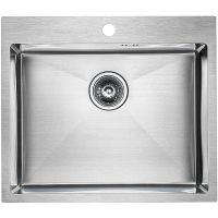 Кухонная мойка Paulmark Kroner 59 PM215951-BS Брашированная сталь — фото 1, Кухонные мойки