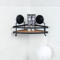 Полка корзина Fixsen Magic Wood FX-920B-1 угловая Черная матовая Дерево — фото 2, Полки для ванной и душа