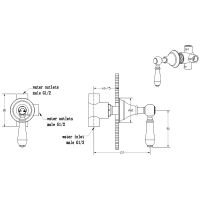 Переключатель потоков Boheme Imperiale 623-SW Золото — фото 2, Комплектующие для душевого оборудования