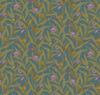 Обои LOYMINA Origins ALS3 018 Винил на флизелине (1*10,05) Бирюзовый/Зеленый, Цветы/Листья — фото 2, Обои для стен