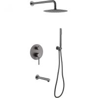 Душевая система Abber Emotion AF8817NG Никель — фото 1, Встраиваемые душевые комплекты