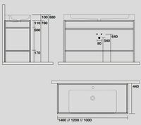 Консоль под раковину Kerasan Cento 100 924431 Черная матовая — фото 2, Мебель для ванной
