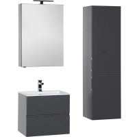 Тумба под раковину Aquanet Алвита 60 183991 подвесная Серый антрацит — фото 6, Тумбы под раковину