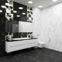 Керамическая плитка Керамин Монако 2 серый настенная 25х75 см — фото 4, Керамическая плитка