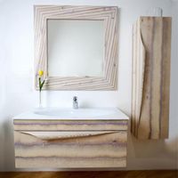 Тумба под раковину Clarberg Papyrus Wood 100 Pap-w.01.10/LIGHT подвесная Светлое дерево — фото 6, Тумбы под раковину