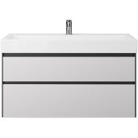 Тумба под раковину Creto Amelia 100 14-1079G подвесная Антрацит Белый матовый — фото 1, Тумбы под раковину