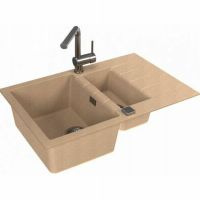 Кухонная мойка Alveus Granital Cadit 70 Beige G55 790x500 Бежевая арт-1131359 — фото 2, Кухонные мойки