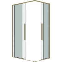 Душевой уголок Grossman Galaxy 110х70 300.K33.01.1170.32.00 профиль Золото сатин стекло прозрачное — фото 10, Прямоугольные душевые уголки