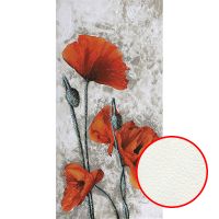 Фреска Ortograf Цветы 11756 Фактура флок FLK Флизелин (1,3*2,7) Серый/Красный, Цветы/Живопись — фото 1, Фрески