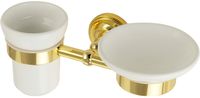 Стакан для зубных щеток с мыльницей Migliore Mirella 17326 Золото — фото 2, Мыльницы