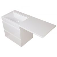 Тумба под раковину Style Line Даллас 150 СС-00002304 подвесная Белый глянец — фото 3, Мебель для ванной