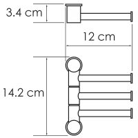 Полотенцедержатель WasserKRAFT K-1053PB поворотный Черный глянцевый — фото 2, Полотенцедержатели