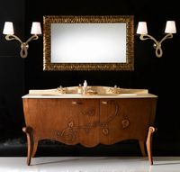 Зеркало Cezares Cavalli 120 Noce Foglia oro арт-CAVALLI 1200x30x750 — фото 3, Зеркала в ванную комнату