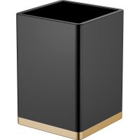 Стакан для зубных щеток Boheme 10961-B-G Черный Золото — фото 1, Мыльницы