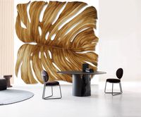 Панно Zambaiti Parati Trussardi VII 18980 Винил на флизелине (3*3) Белый/Коричневый, Листья — фото 2, Обои для стен