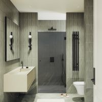 Душевая дверь Maybah Glass MGD-523-6 805x1950 на петлях Черный стекло графитовое — фото 2, Душевые двери в нишу