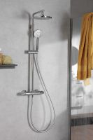 Товар: Душевая система Jacob Delafon Marcel E25084-CP с термостатом Хром - фото 3 Душевая система Jacob Delafon Marcel E25084-CP с термостатом Хром — фото 3, Душевые стойки