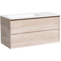 Тумба под раковину Sancos Marmi 2.0 100 L MR2.0100LEG подвесная Дуб галифакс натуральный — фото 1, Мебель для ванной