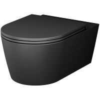 Унитаз AM.PM Func FlashClean C8F1701MBSC подвесной Черный матовый с сиденьем Микролифт — фото 1, Подвесные унитазы