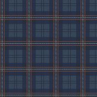 Обои LOYMINA British Style Forest BRIT7 021 Винил на флизелине (1*10,05) Синий, Клетка — фото 1, Обои для стен