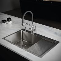 Кухонная мойка Ростовская Мануфактура Сантехники 78 MRK-7851L Нержавеющая сталь — фото 1, Кухонные мойки