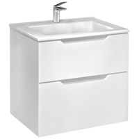 Тумба под раковину Jorno Slide 65 Sli.01.65/P/W подвесная Белая — фото 1, Мебель для ванной