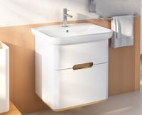 Тумба с раковиной Vitra Sento 65 60822 подвесная Белая матовая — фото 2, Тумбы с раковиной