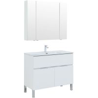 Комплект мебели для ванной Aquanet Алвита New 100 274184 Белый матовый — фото 1, Комплекты мебели для ванной