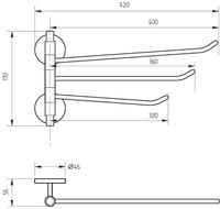 Товар: Полотенцедержатель Veragio Largenta VR.LGT-1925.CR тройной поворотный Хром - фото 2 Полотенцедержатель Veragio Largenta VR.LGT-1925.CR тройной поворотный Хром — фото 2, Полотенцедержатели