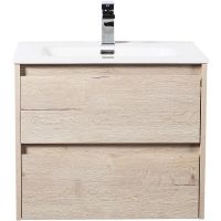 Тумба под раковину BelBagno Kraft 60 KRAFT-600-2C-SO-RGB подвесная Rovere Galifax Bianco — фото 1, Тумбы под раковину