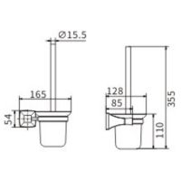 Ершик для унитаза CeramaLux Domino Хром арт-95413 — фото 2, Ершики для унитаза