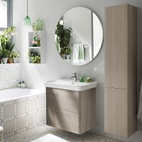 Тумба с раковиной Burgbad Iveo 80 SFEN080F2834G0161C0001*1 подвесная Фланелевый дуб — фото 4, Мебель для ванной