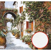 Фреска Ortograf Городской пейзаж живопись 11452 Фактура бархат FX Флизелин (2,85*2,7) Белый/Зеленый/Коричневый, Город/Цветы/Живопись — фото 1, Фрески