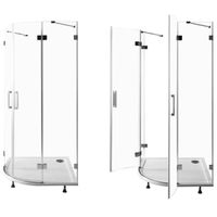 Душевой уголок Aquanet Beta NWD2242 100x100 радиальный профиль Хром стекло прозрачное — фото 3, Душевые уголки четверть круга