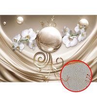 Фреска Ortograf 3D 6667 Фактура бархат золото FX-G Флизелин (3,04*2,1) Бежевый, Цветы/Абстракция — фото 1, Фрески