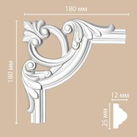 Угловой элемент Decomaster 97012-6 180x180x12 мм — фото 2, Молдинги