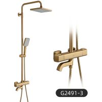 Душевая система Gappo G91 G2491-3 с термостатом Золото — фото 2, Душевые стойки