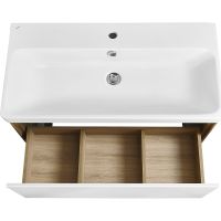 Тумба под раковину Aquaton Либерти 90 1A279901LYC70 подвесная Дуб эльвезия Белая — фото 18, Тумбы под раковину