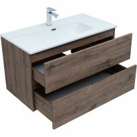 Товар: Тумба под раковину Aquanet Алвита New 90 334187 подвесная Дуб веллингтон табак - фото 3 Тумба под раковину Aquanet Алвита New 90 334187 подвесная Дуб веллингтон табак — фото 3, Тумбы под раковину