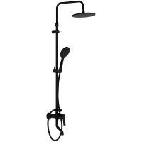 Душевая система Damixa Jupiter Черная матовая арт-977740300 — фото 1, Душевые стойки