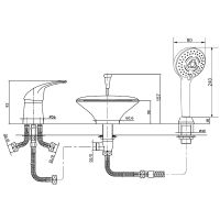 Смеситель на борт ванны Orange Iris M41-333w Белый — фото 13, Смесители на борт ванны