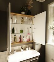 Зеркальный шкаф 1MarKa Gaula 60 У92541 Графит матовый — фото 4, Мебель для ванной