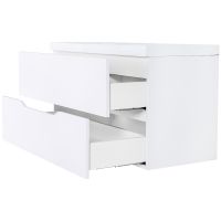 Тумба с раковиной Orange Line 100 Li-100Tuw+RA100 подвесная Белая матовая — фото 7, Тумбы с раковиной