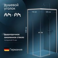 Душевой уголок AM.PM X-Joy 100х80 W94G-403-10080-MТ профиль Хром матовый стекло прозрачное — фото 1, Прямоугольные душевые уголки