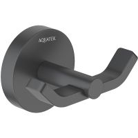 Двойной крючок Aquatek Бетта AQ4602MB Черный матовый — фото 1, Крючки для полотенец